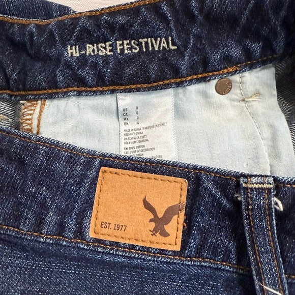 American Eagle Outfitters Blue Jean Shorts with Frayed Hem - Picture 5 of 5